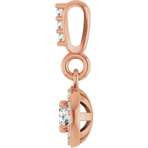 14K Rose Gold 1/6 CTW Natural Diamond Halo-Style Pendant