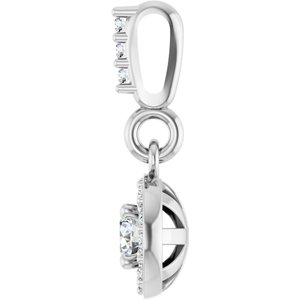 Sterling Silver 1/6 CTW Natural Diamond Halo-Style Pendant