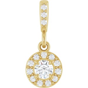 14K Yellow Gold 1/6 CTW Lab-Grown Diamond Halo-Style Pendant
