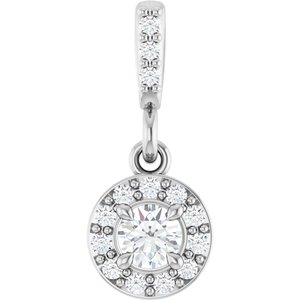 Sterling Silver 1/6 CTW Lab-Grown Diamond Halo-Style Pendant
