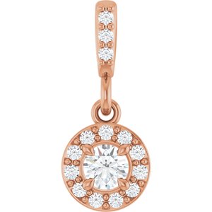 14K Rose Gold 1/6 CTW Natural Diamond Halo-Style Pendant