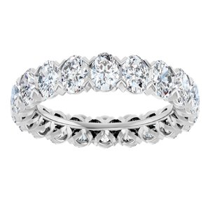 14K White 5 CTW Lab-Grown Diamond Eternity Band Size 8