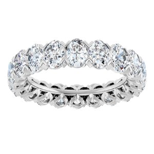 14K White 5 CTW Lab-Grown Diamond Eternity Band Size 7.5