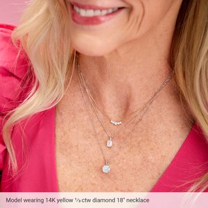 14K Yellow 1/3 CTW Lab-Grown Diamond Graduated 18" Necklace