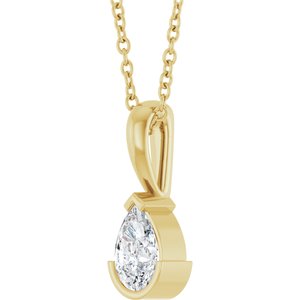 14K Yellow Gold 1/3 CT Natural Diamond 16-18" Necklace