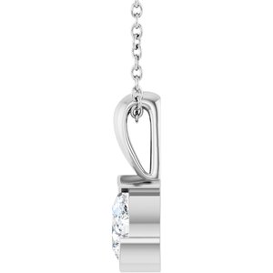 Platinum 1/3 CT Natural Diamond 16-18" Necklace