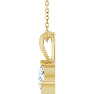 14K Yellow Gold 1/3 CT Natural Diamond 16-18" Necklace