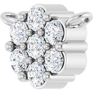 14K White Gold 1/5 CTW Lab-Grown Diamond Cluster Necklace Center