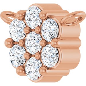 14K Rose Gold 1/5 CTW Lab-Grown Diamond Cluster Necklace Center