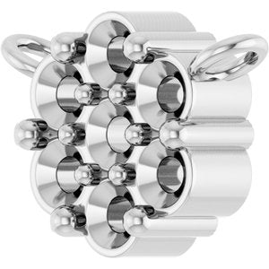 Platinum 2 mm Round Cluster Necklace Center