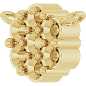 10K Yellow Gold 2 mm Round Cluster Necklace Center
