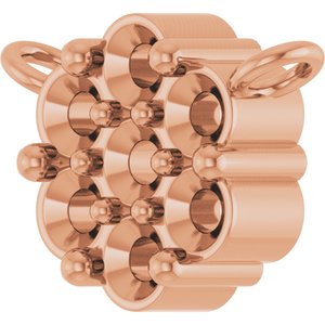18K Rose Gold 2 mm Round Cluster Necklace Center