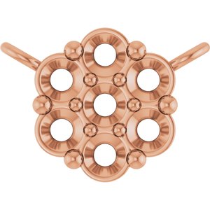 18K Rose Gold 2 mm Round Cluster Necklace Center