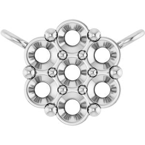 Platinum 2 mm Round Cluster Necklace Center