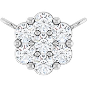 Platinum 1/5 CTW Lab-Grown Diamond Cluster Necklace Center