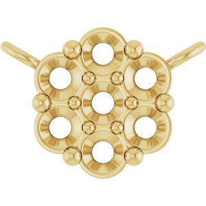 14K Yellow Gold 2 mm Round Cluster Necklace Center