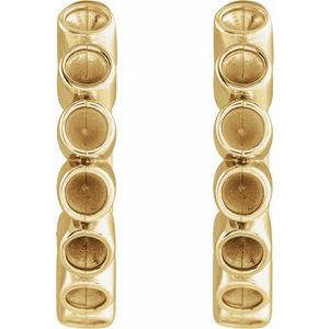 14K Yellow Gold 1.5 mm Round Bezel-Set 12.24 mm Hinged Hoop Earring Mounting – image 2