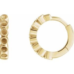 14K Yellow Gold 1.5 mm Round Bezel-Set 15 mm Hinged Hoop Earring Mounting