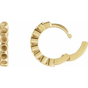 14K Yellow Gold 1.5 mm Round Bezel-Set 18 mm Hinged Hoop Earring Mounting – image 3