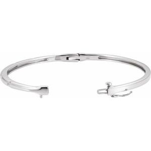 14K White Gold 1/4 CTW Natural Diamond Bangle 6" Bracelet – image 2