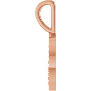 14K Rose Gold Engravable .05 CTW Lab-Grown Diamond Crescent Moon Pendant