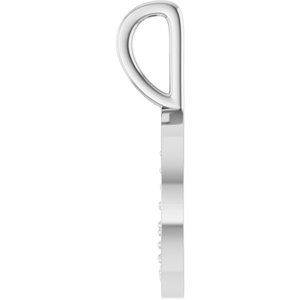 14K White Gold Engravable .05 CTW Lab-Grown Diamond Crescent Moon Pendant
