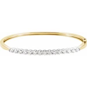 14K Yellow/White Gold 2 1/8 CTW Natural Diamond Bangle 7" Bracelet