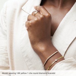 14K Yellow Gold 1 CTW Lab-Grown Diamond Bolo 9 1/2" Bracelet – image 2
