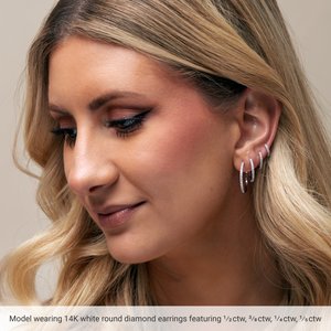 14K Rose Gold 3/8 CTW Lab-Grown Diamond 17.4 mm Hoop Earrings – image 3