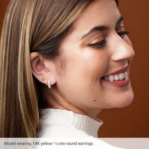 Accented U-Hoop Earrings
