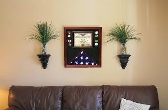 Flag Document Display Case, Wood, Made By Veterans display a document holder