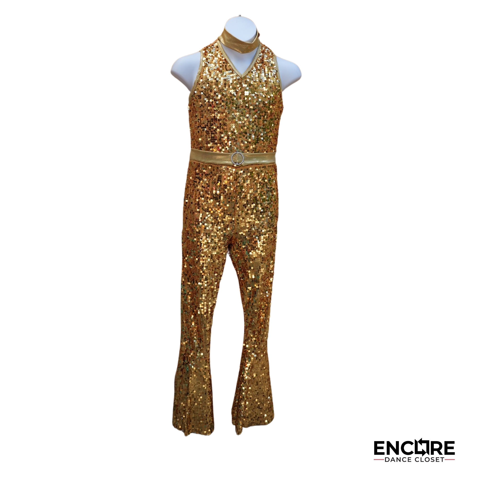 Gold Disco Bell Bottom Unitard