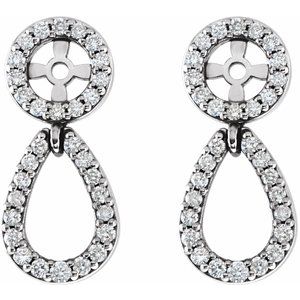 Platinum 1/3 CTW Natural Diamond Earring Jackets – image 2