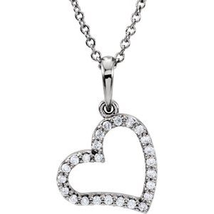 14K White Gold 1/10 CTW Natural Diamond 16" Necklace