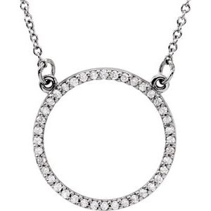 14K White Gold 1/5 CTW Lab-Grown Diamond Circle 16" Necklace