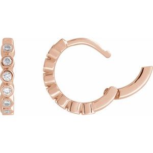 14K Rose Gold 1/4 CTW Lab-Grown Diamond Hinged Hoop Earrings – image 3