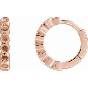 14K Rose Gold 1.5 mm Round Bezel-Set 15 mm Hinged Hoop Earring Mounting