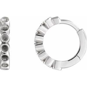 Sterling Silver 1.5 mm Round Bezel-Set 12.24 mm Hinged Hoop Earring Mounting