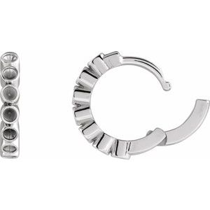 Sterling Silver 1.5 mm Round Bezel-Set 18 mm Hinged Hoop Earring Mounting – image 3