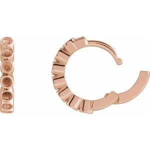 14K Rose Gold 1.5 mm Round Bezel-Set 15 mm Hinged Hoop Earring Mounting – image 3