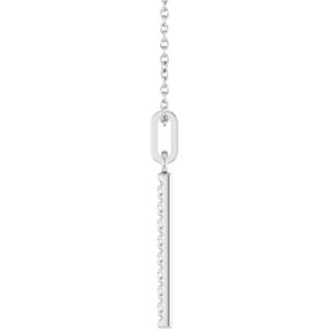 Sterling Silver 1/10 CTW Lab-Grown Diamond Bar 16-18" Necklace