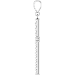 14K White Gold 3/4 CTW Natural Diamond French-Set Cross Pendant