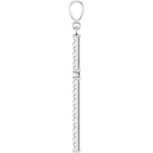 14K White Gold 1 CTW Natural Diamond French-Set Cross Pendant
