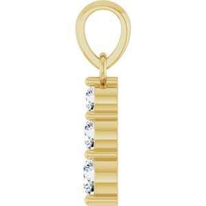14K Yellow Gold 1/6 CTW Natural Diamond Graduated Bar Pendant