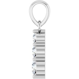 Platinum 1/6 CTW Lab-Grown Diamond Graduated Bar Pendant