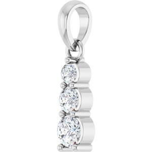 Sterling Silver 1/6 CTW Natural Diamond Graduated Bar Pendant