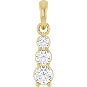 14K Yellow Gold 1/6 CTW Natural Diamond Graduated Bar Pendant