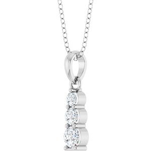 Sterling Silver 1/6 CTW Lab-Grown Diamond Graduated Bar 18" Necklace
