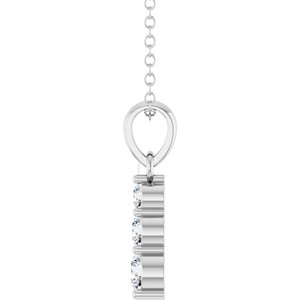 Sterling Silver 1/6 CTW Natural Diamond Graduated Bar 18" Necklace