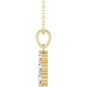 14K Yellow Gold 1/6 CTW Lab-Grown Diamond Graduated Bar 18" Necklace